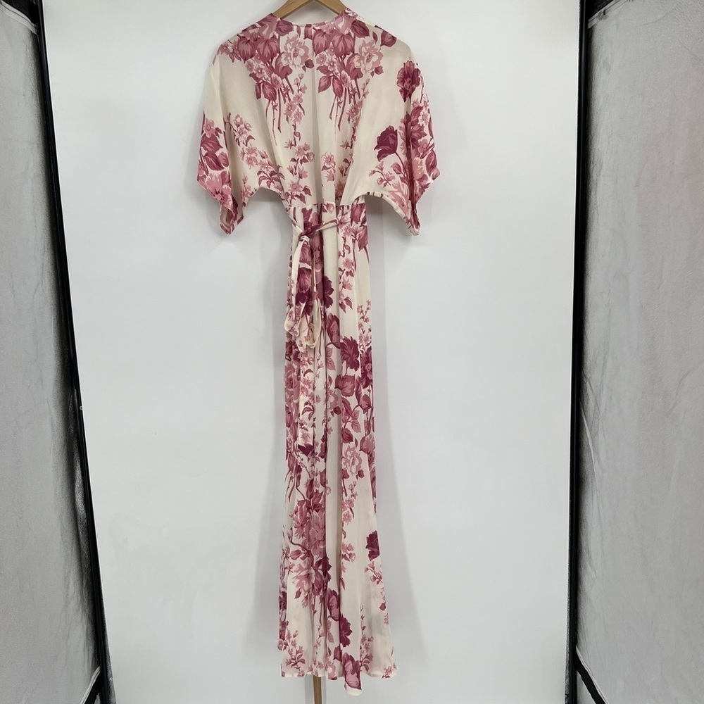 NWT Reformation Winslow Wrap Maxi Dress Side Slit SIZE S in Crista Pink Floral - Picture 5 of 8